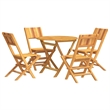 vidaXL Solid Teak Wood Medium Durable Garden Dining Set in Teak/Brown