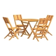 vidaXL Solid Teak Wood Medium Durable Garden Dining Set in Teak/Brown