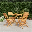 vidaXL Solid Teak Wood Medium Durable Garden Dining Set in Teak/Brown