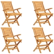 vidaXL Solid Teak Wood Medium Foldable Garden Dining Set in Teak/Brown