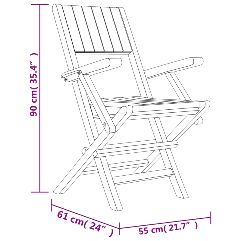 vidaXL Solid Teak Wood Medium Foldable Garden Dining Set in Teak/Brown