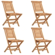 vidaXL Solid Teak Wood Medium Foldable Garden Dining Set in Brown