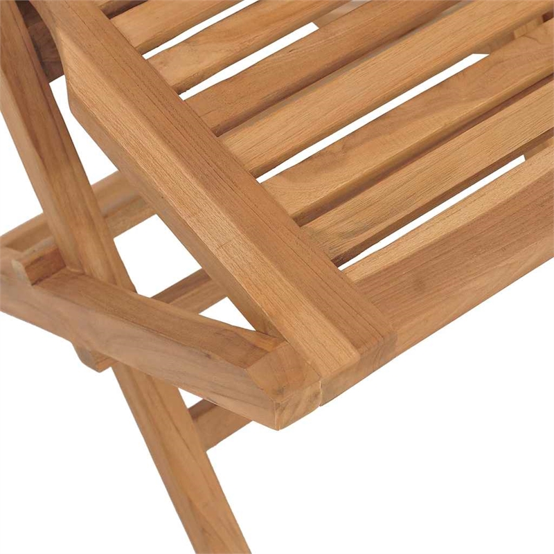 vidaXL Solid Teak Wood Medium Foldable Garden Dining Set in Brown