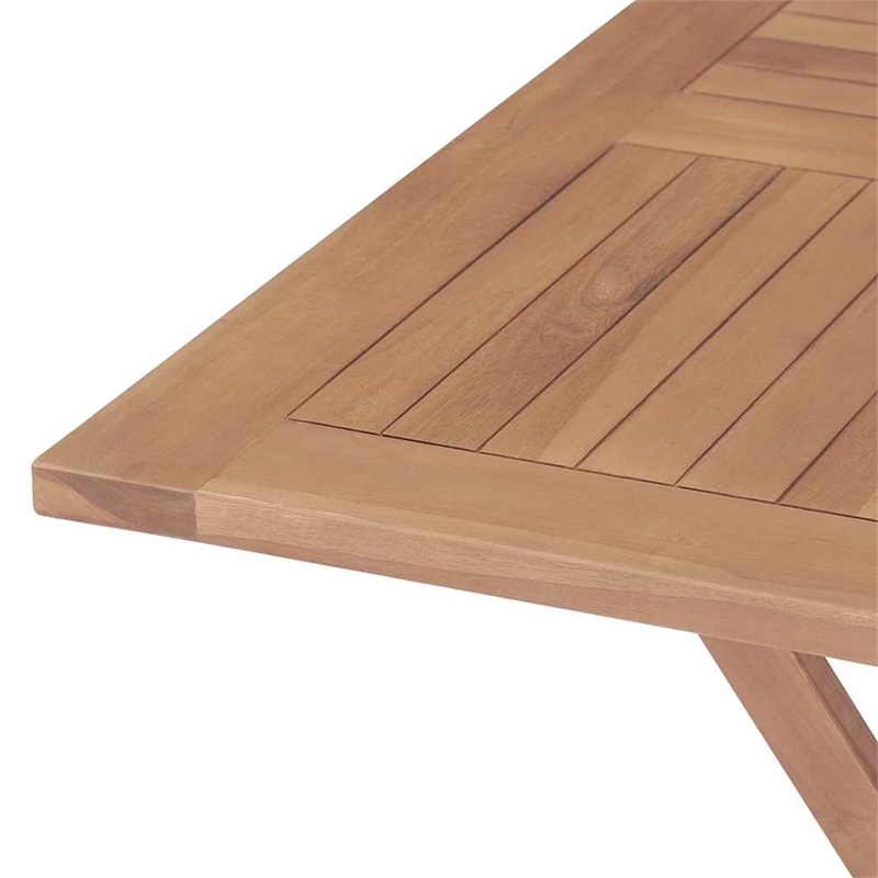 vidaXL Solid Teak Wood Medium Foldable Garden Dining Set in Brown