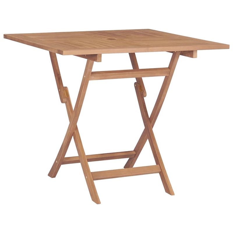 vidaXL Solid Teak Wood Medium Foldable Garden Dining Set in Brown