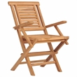 vidaXL Solid Teak Wood Medium Foldable Garden Dining Set in Natural Teak/Brown
