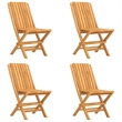 vidaXL Solid Teak Wood Standard Foldable Garden Dining Set in Natural Teak/Brown