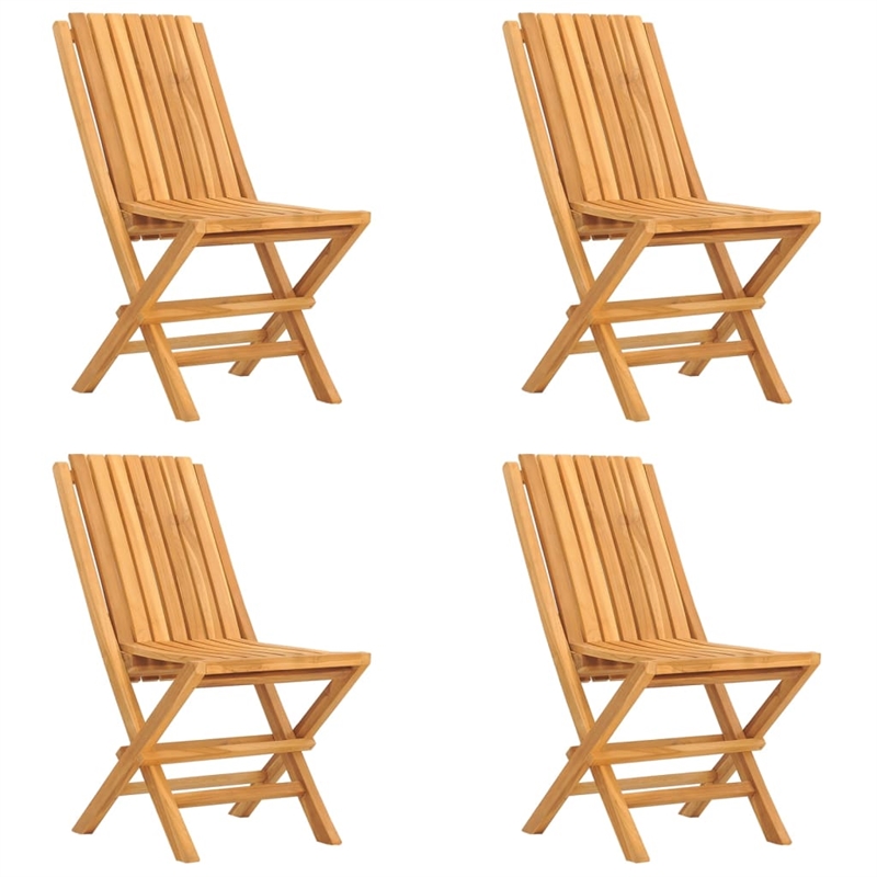 vidaXL Solid Teak Wood Standard Foldable Garden Dining Set in Natural Teak/Brown