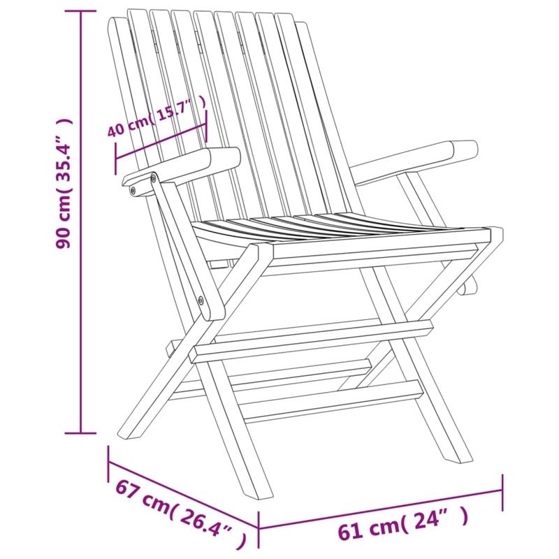 vidaXL Solid Teak Wood 5 Piece Foldable Garden Dining Set in Brown