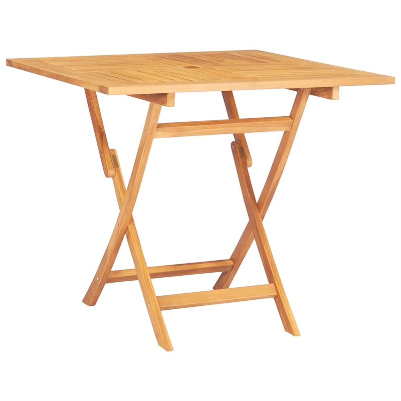vidaXL Solid Teak Wood 5 Piece Foldable Garden Dining Set in Brown