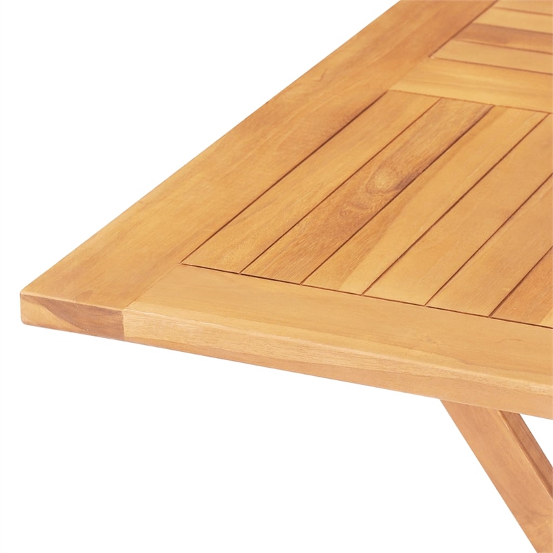 vidaXL Solid Teak Wood 5 Piece Foldable Garden Dining Set in Brown