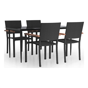 vidaXL Garden Dining Set in Black