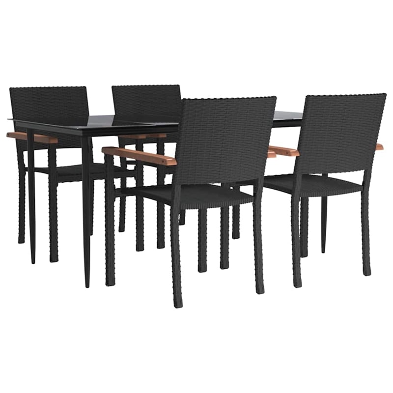 vidaXL Garden Dining Set in Black