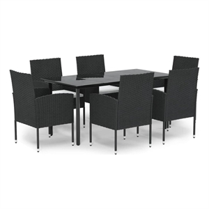 vidaXL Garden Dining Set in Black