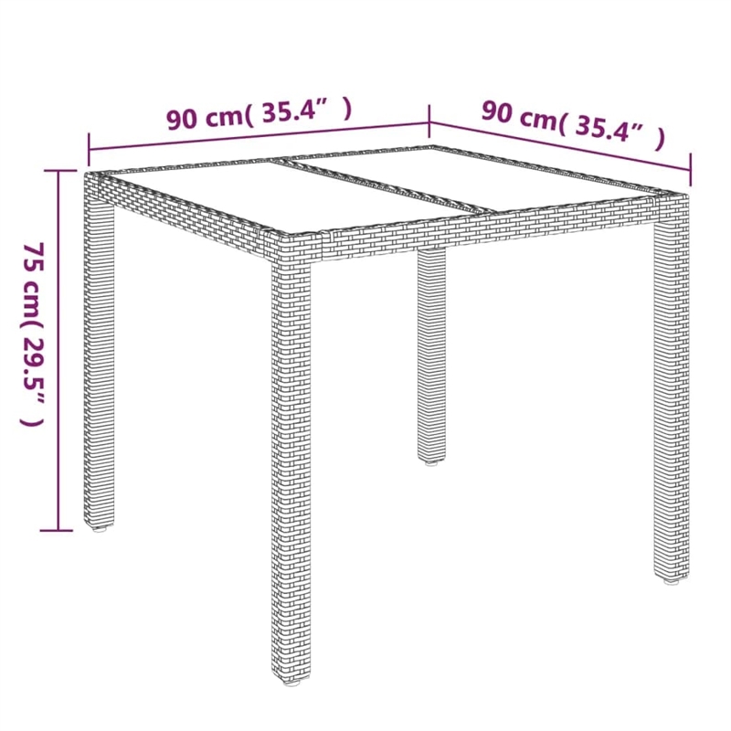 vidaXL Garden Dining Set in Black and Cream White