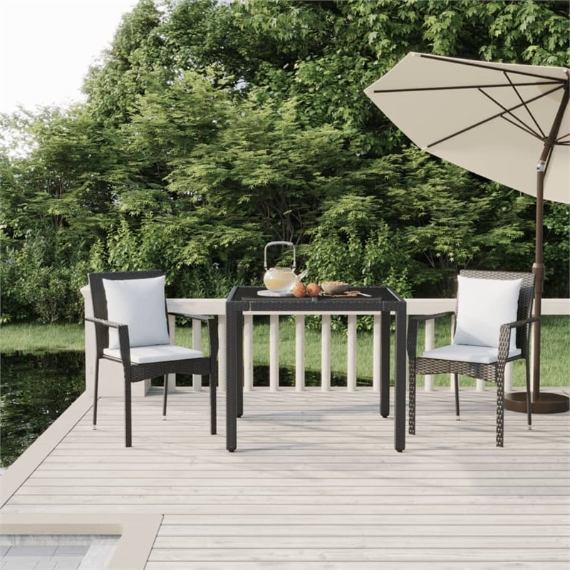 vidaXL Garden Dining Set in Black and Cream White