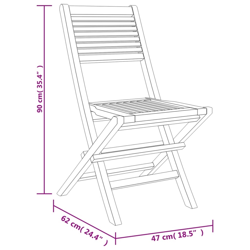 vidaXL Solid Teak Wood Medium Foldable Garden Dining Set in Natural Teak