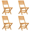 vidaXL Solid Teak Wood Medium Foldable Garden Dining Set in Natural Teak