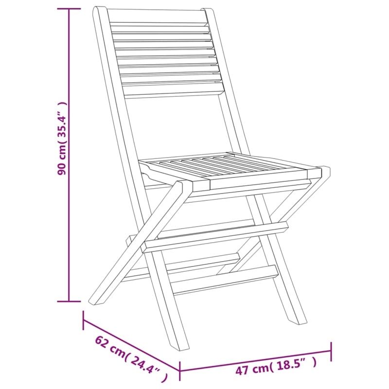 vidaXL Solid Teak Wood Medium Foldable Garden Dining Set in Natural Teak