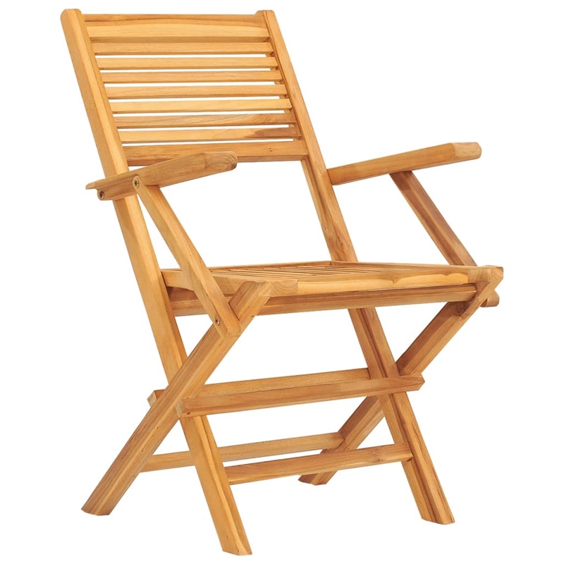 vidaXL Solid Teak Wood Medium Foldable Garden Dining Set in Natural Teak