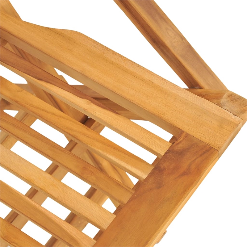 vidaXL Solid Teak Wood Medium Foldable Garden Dining Set in Natural Teak