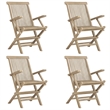 vidaXL Solid Teak Wood 5 Piece Foldable Garden Dining Set in Gray