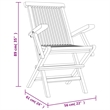 vidaXL Solid Teak Wood 5 Piece Foldable Garden Dining Set in Gray