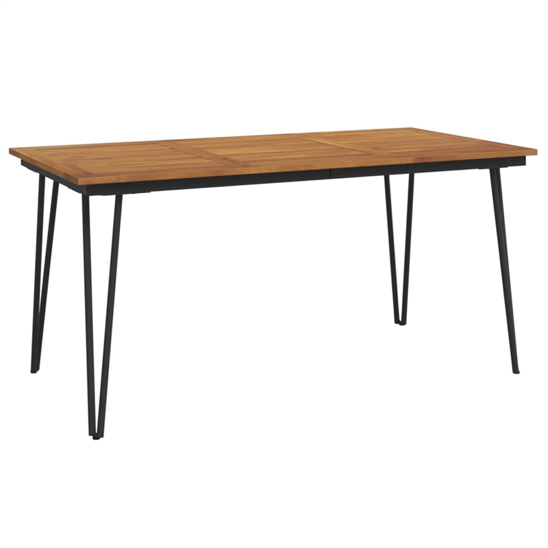 vidaXL Solid Acacia Wood and Powder-Coated Steel Garden Dining Set in Brown