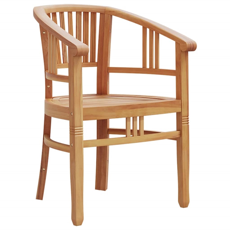 vidaXL Solid Teak Wood 5-Piece Ergonomic Garden Dining Set in Brown
