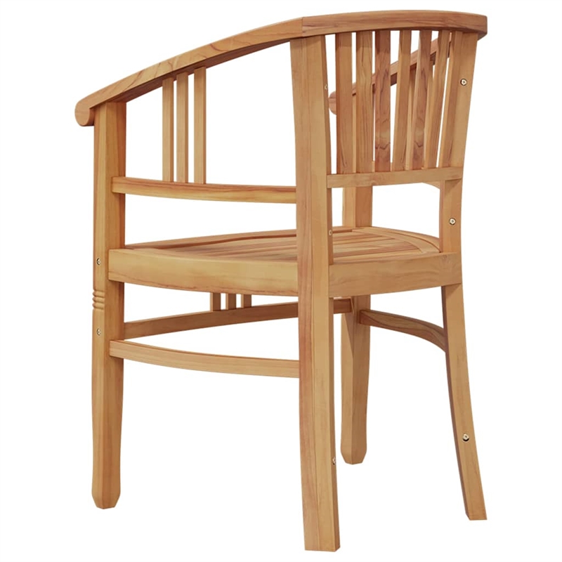 vidaXL Solid Teak Wood 5-Piece Ergonomic Garden Dining Set in Brown