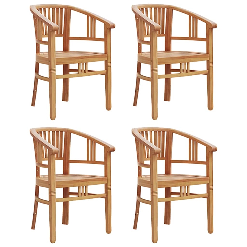 vidaXL Solid Teak Wood 5-Piece Ergonomic Garden Dining Set in Brown