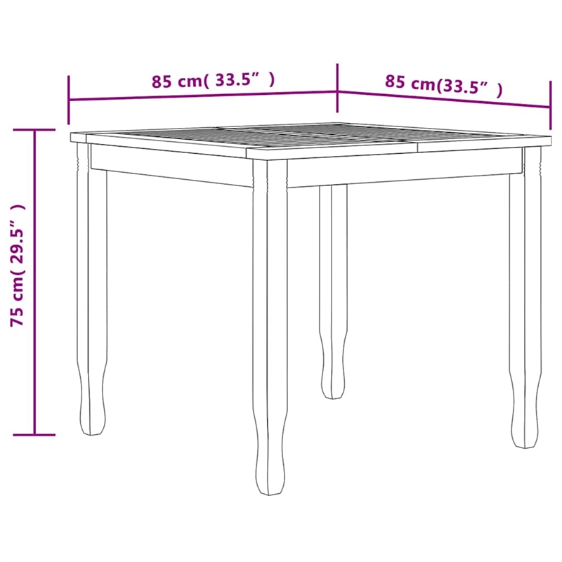 vidaXL Solid Teak Wood 5-Piece Ergonomic Garden Dining Set in Brown