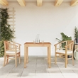 vidaXL Patio Dining Set in Natural Teak/Cream White - Set Of 2