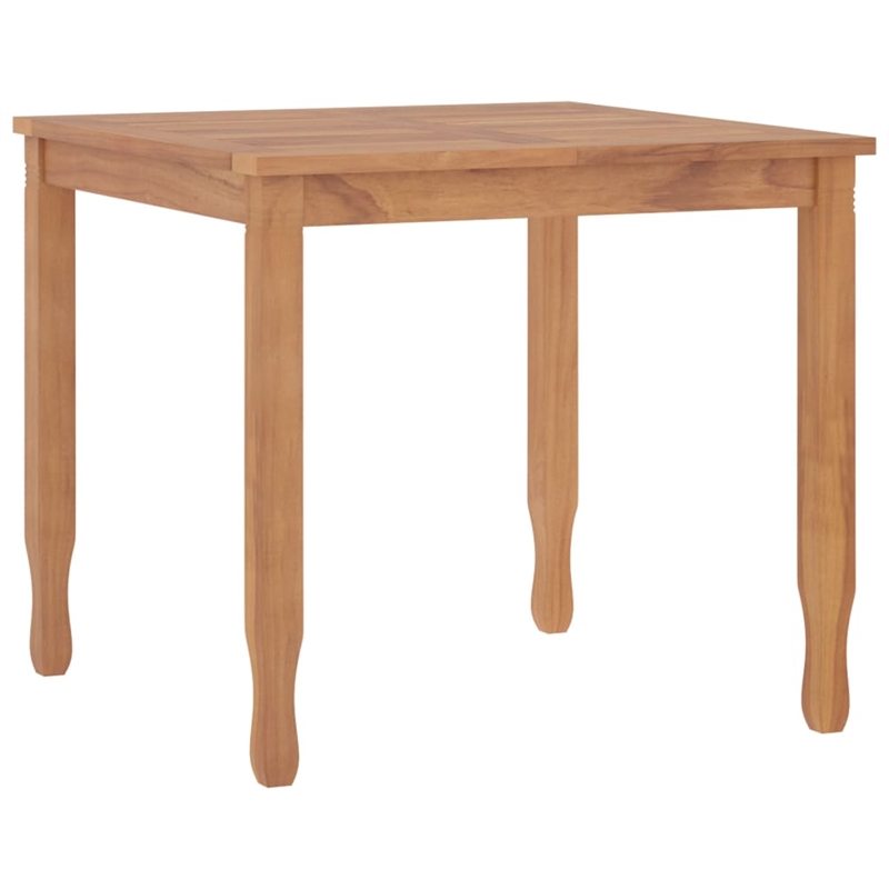 vidaXL Patio Dining Set in Natural Teak/Cream White - Set Of 2
