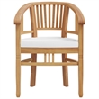 vidaXL Patio Dining Set in Natural Teak/Cream White - Set Of 2