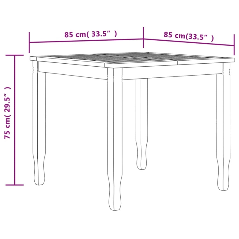 vidaXL Patio Dining Set Teak - Set of 4