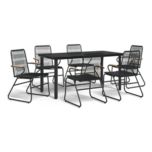 vidaXL Garden Dining Set in Black