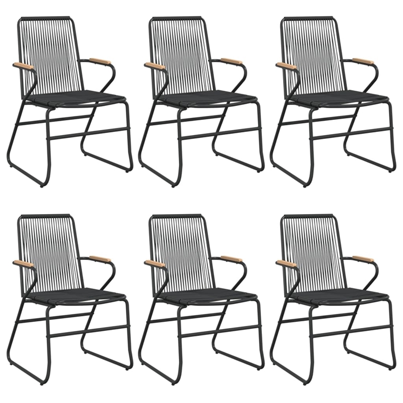 vidaXL Powder-Coated Steel Large Durable Garden Dining Set in Black