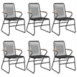 vidaXL Powder-Coated Steel Large Durable Garden Dining Set in Black