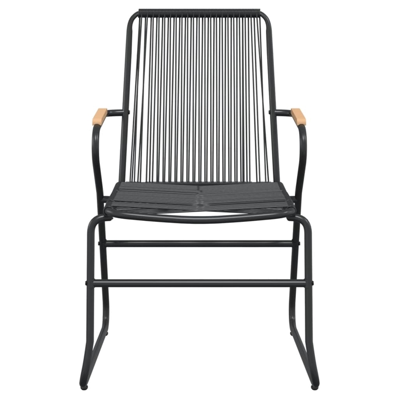 vidaXL Powder-Coated Steel Large Durable Garden Dining Set in Black
