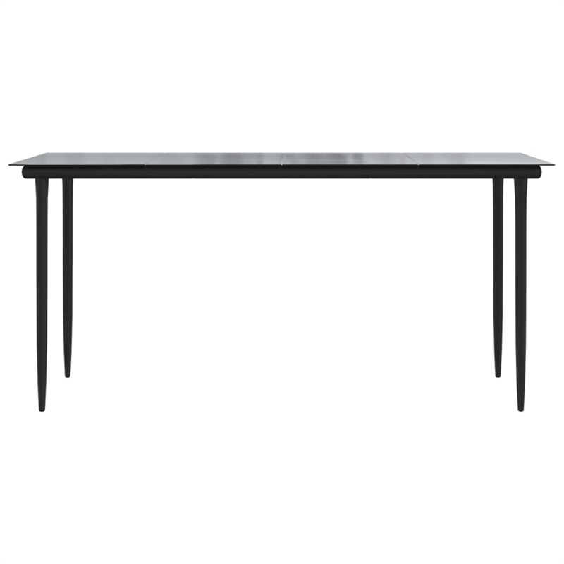 vidaXL Powder-Coated Steel Large Durable Garden Dining Set in Black