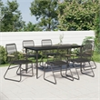 vidaXL Powder-Coated Steel Large Durable Garden Dining Set in Black