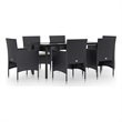vidaXL Garden Dining Set in Black/Cream White
