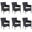 vidaXL Garden Dining Set in Black/Cream White