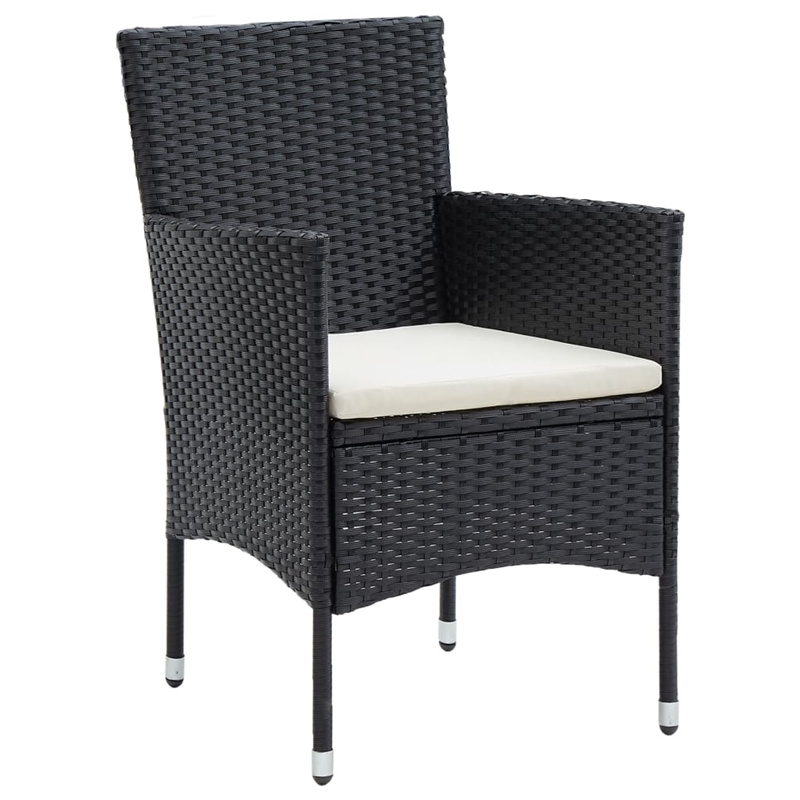 vidaXL Garden Dining Set in Black/Cream White