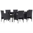 vidaXL Garden Dining Set in Black/Cream White