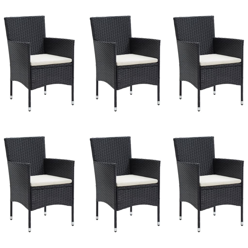 vidaXL Garden Dining Set in Black/Cream White