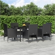 vidaXL Garden Dining Set in Black/Cream White