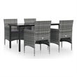 vidaXL Garden Dining Set in Gray and Black