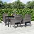 vidaXL Garden Dining Set in Gray and Black